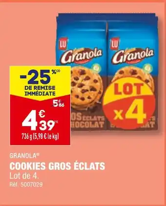 ALDI GRANOLA COOKIES GROS ÉCLATS offre