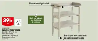 ALDI GARDENLINE TABLE DE REMPOTAGE offre