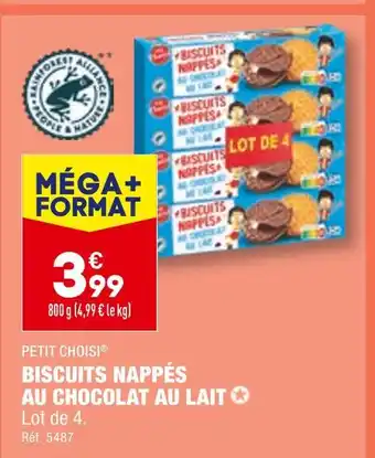 ALDI PETIT CHOISI BISCUITS NAPPÉS AU CHOCOLAT AU LAIT offre