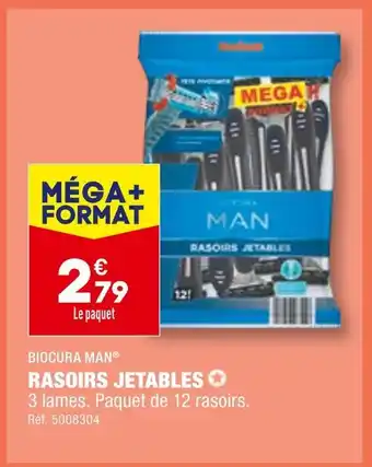 ALDI BIOCURA MAN RASOIRS JETABLES offre