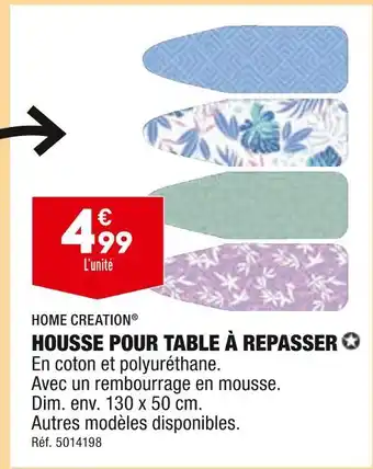 ALDI HOME CREATION HOUSSE POUR TABLE À REPASSER offre