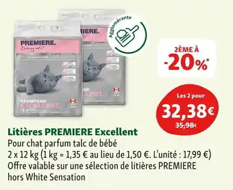 Maxi Zoo PREMIERE Litières Excellent offre