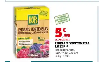 Super U KB ENGRAIS HORTENSIAS 1.5 KG offre