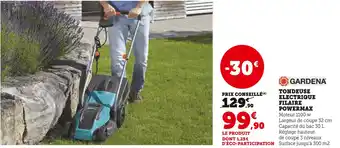 Super U GARDENA TONDEUSE ELECTRIQUE FILAIRE POWERMAX offre