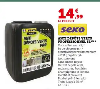 Super U Seko ANTI DÉPÔTS VERTS PROFESSIONNEL 5L offre