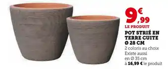 Super U POT STRIÉ EN TERRE CUITE Ø 28 CM offre