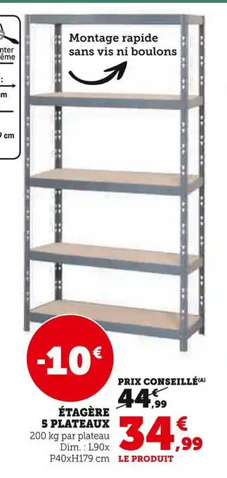 Super U ÉTAGÈRE 5 PLATEAUX offre