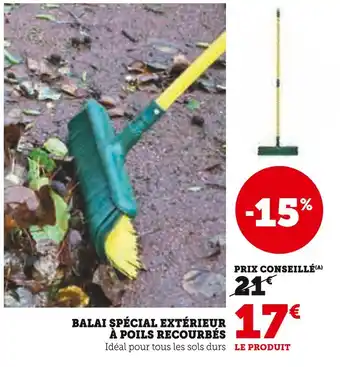 Super U BALAI SPÉCIAL EXTÉRIEUR À POILS RECOURBÉS offre