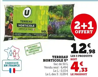 Super U U TERREAU HORTICOLE offre