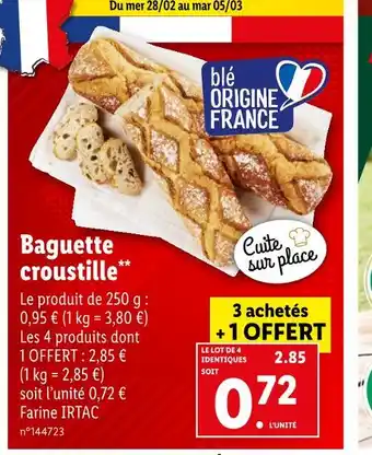 Lidl Baguette croustille offre