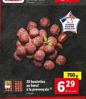 Lidl 30 boulettes au bœuf à la provençale offre