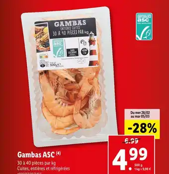Lidl Gambas ASC offre