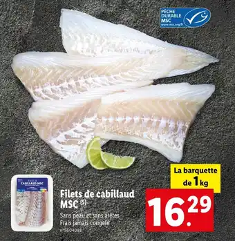 Lidl Filets de cabillaud MSC offre