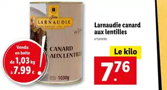 Lidl Jean Larnaudie canard aux lentilles offre
