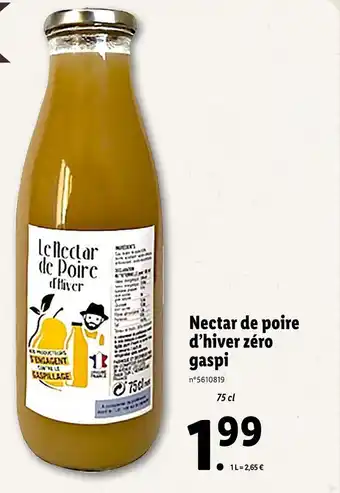 Lidl Nectar de poire d’hiver zéro gaspi offre