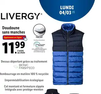 Lidl LIVERGY Doudoune sans manches offre
