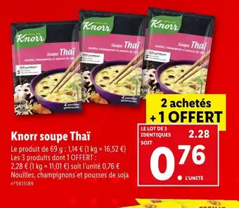 Lidl Knorr soupe Thaï offre
