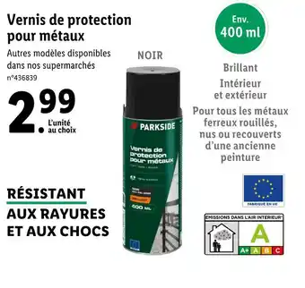 Lidl PARKSIDE Vernis de protection pour métaux offre