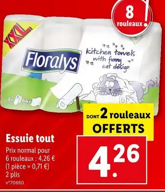 Lidl Floralys Essuie tout offre