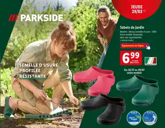 Lidl PARKSIDE Sabots de jardin offre