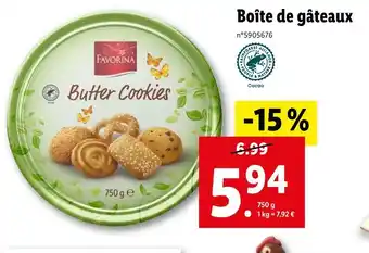 Lidl FAVORINA Boîte de gâteaux offre
