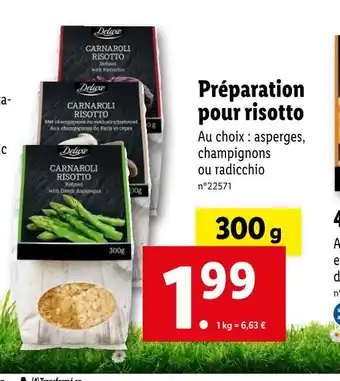 Lidl Deluxe Préparation pour risotto offre