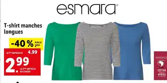 Lidl esmara T-shirt manches longues offre