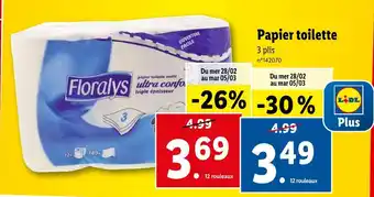 Lidl Floralys Papier toilette offre