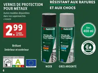 Lidl PARKSIDE VERNIS DE PROTECTION POUR MÉTAUX offre