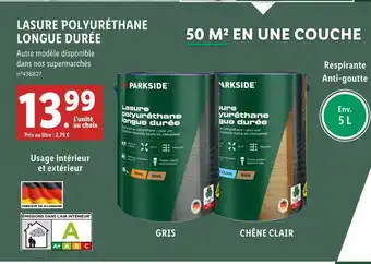 Lidl PARKSIDE LASURE POLYURÉTHANE LONGUE DURÉE offre