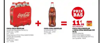 Super U COCA COLA COCA COLA REGULAR + COCA-COLA REGULAR IVP 75 CL offre