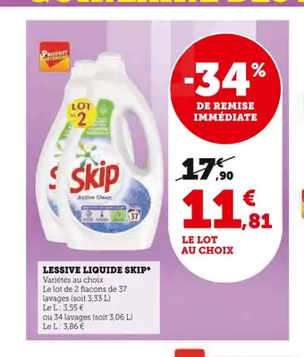 Super U SKIP LESSIVE LIQUIDE offre