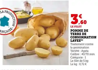 Super U POMME DE TERRE DE CONSOMMATION LAVEE offre