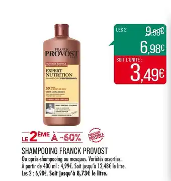 Match FRANCK PROVOST SHAMPOOING offre
