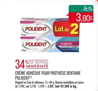 Match POLIDENT CRÈME ADHÉSIVE POUR PROTHÈSE DENTAIRE offre