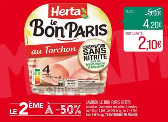 Match HERTA JAMBON LE BON PARIS offre