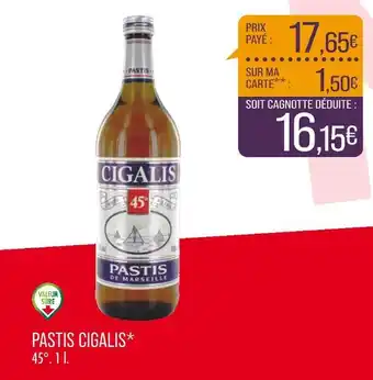 Match CIGALIS PASTIS offre