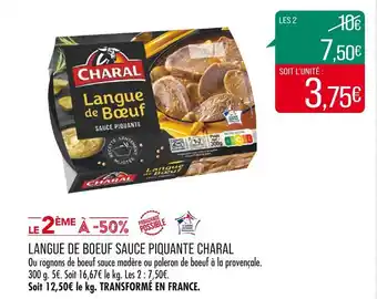 Match CHARAL LANGUE DE BOEUF SAUCE PIQUANTE offre
