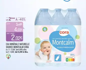 Match CORA EAU MINÉRALE NATURELLE SOURCE MONTCALM offre