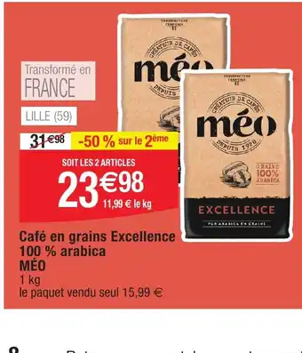 Migros Café en grains Excellence 100 % arabica offre