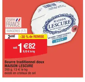 Migros Beurre traditionnel doux MAISON LESCURE offre