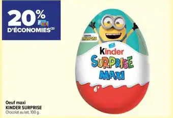 Carrefour City Oeuf maxi KINDER SURPRISE Chocolat au lait, 100 g. offre
