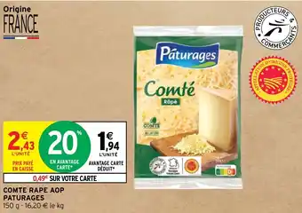 Intermarché Hyper COMTE RAPE AOP PATURAGES 150 g offre