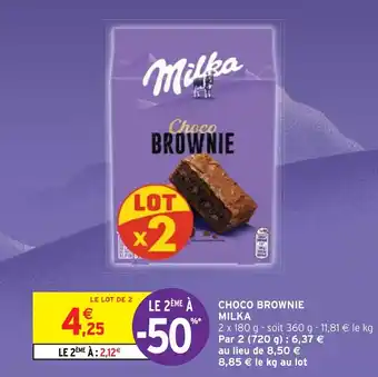 Intermarché Hyper CHOCO BROWNIE MILKA offre