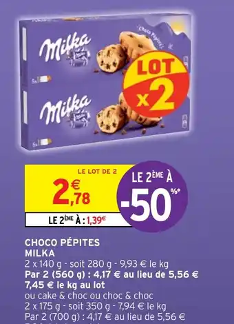 Intermarché Hyper CHOCO PÉPITES MILKA offre