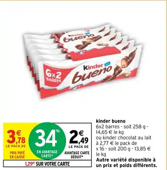 Intermarché Hyper kinder bueno offre