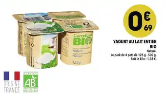 Supeco Yaourt Au Lait Entier Bio offre