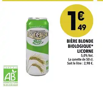 Supeco Bière Blonde Biologique offre