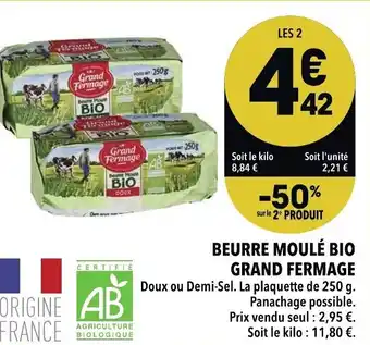 Supeco Beurre Moulé Bio offre