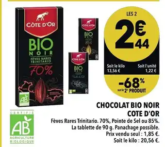 Supeco Chocolat Bio Noir offre